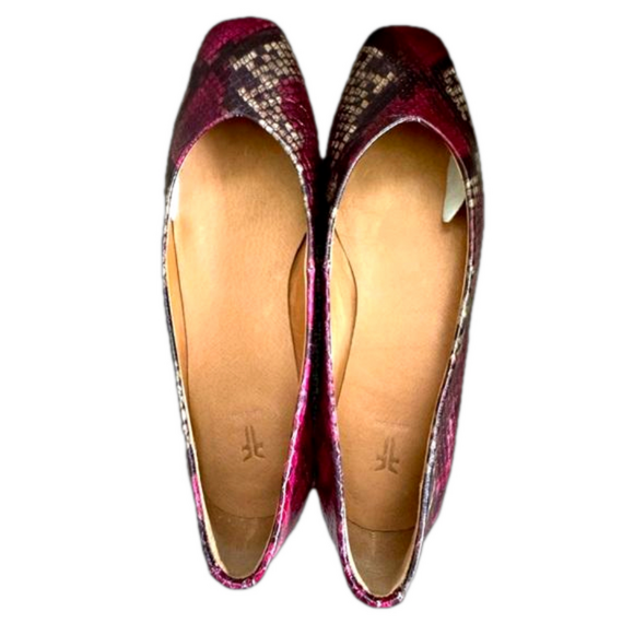 Frye Shoes - Frye NWOT Dana Leather Ballet Flats Multi Berry Reptile Print Size 6M